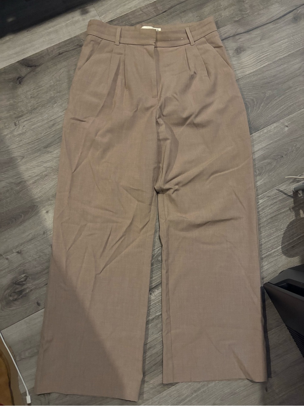 Tailored Brown Pleated Dress Pants